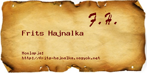 Frits Hajnalka névjegykártya